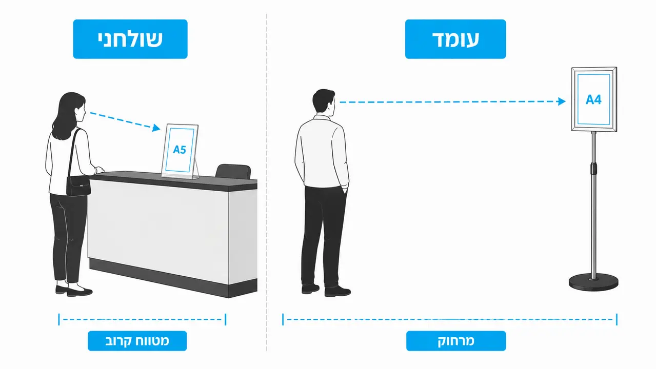 שילוט עומד ושילוט שולחני בלובי מלון