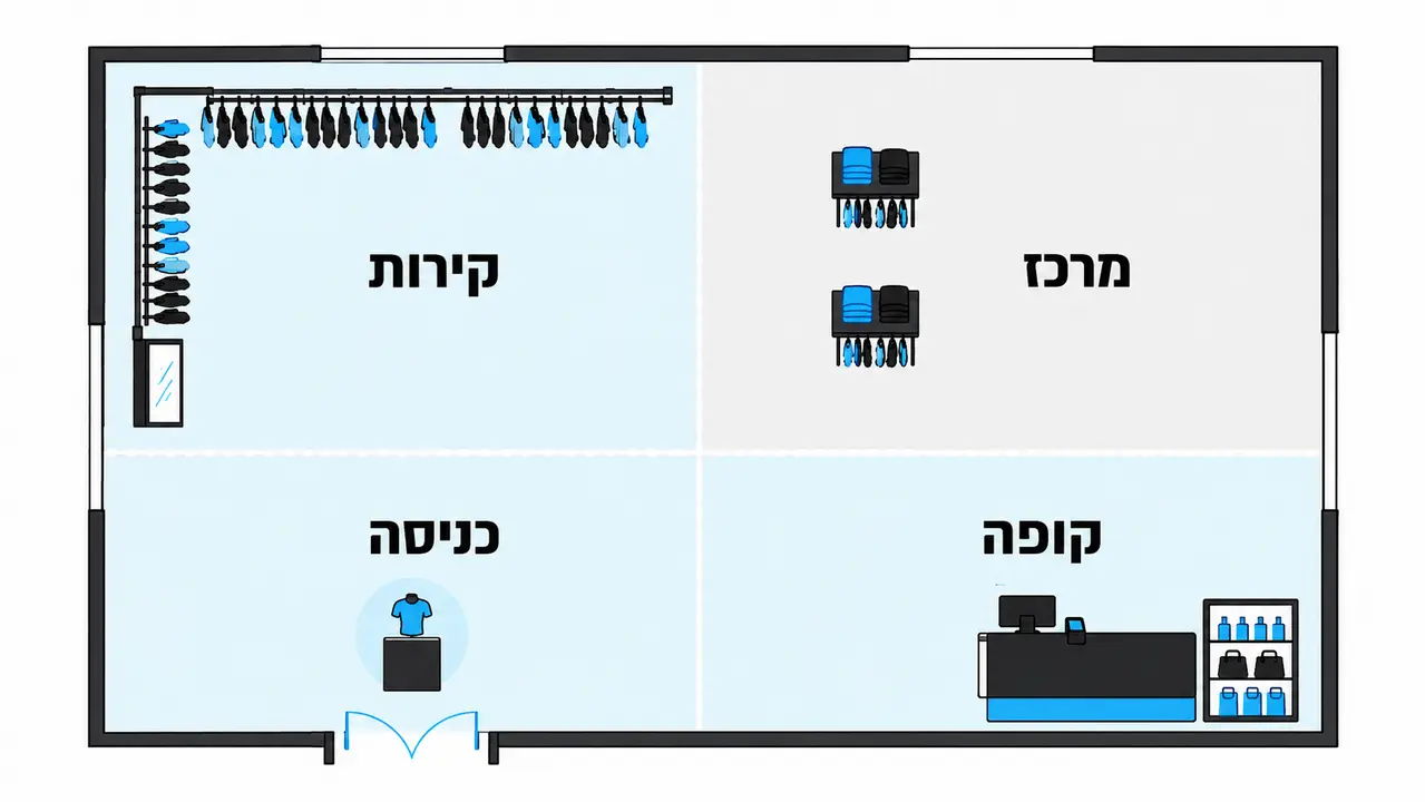 חישוב כמות מתקני תצוגה לחנות בגדים