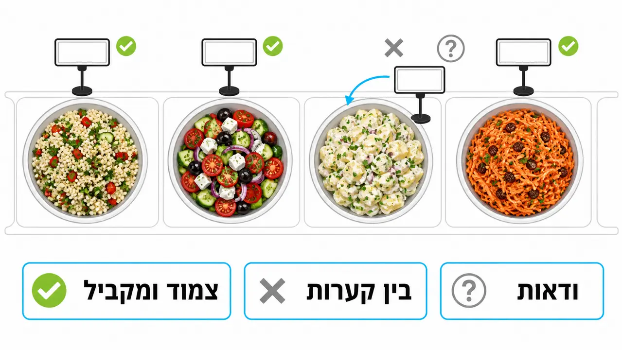 סידור תמחור בדלפק למניעת בלבול בין מוצרים