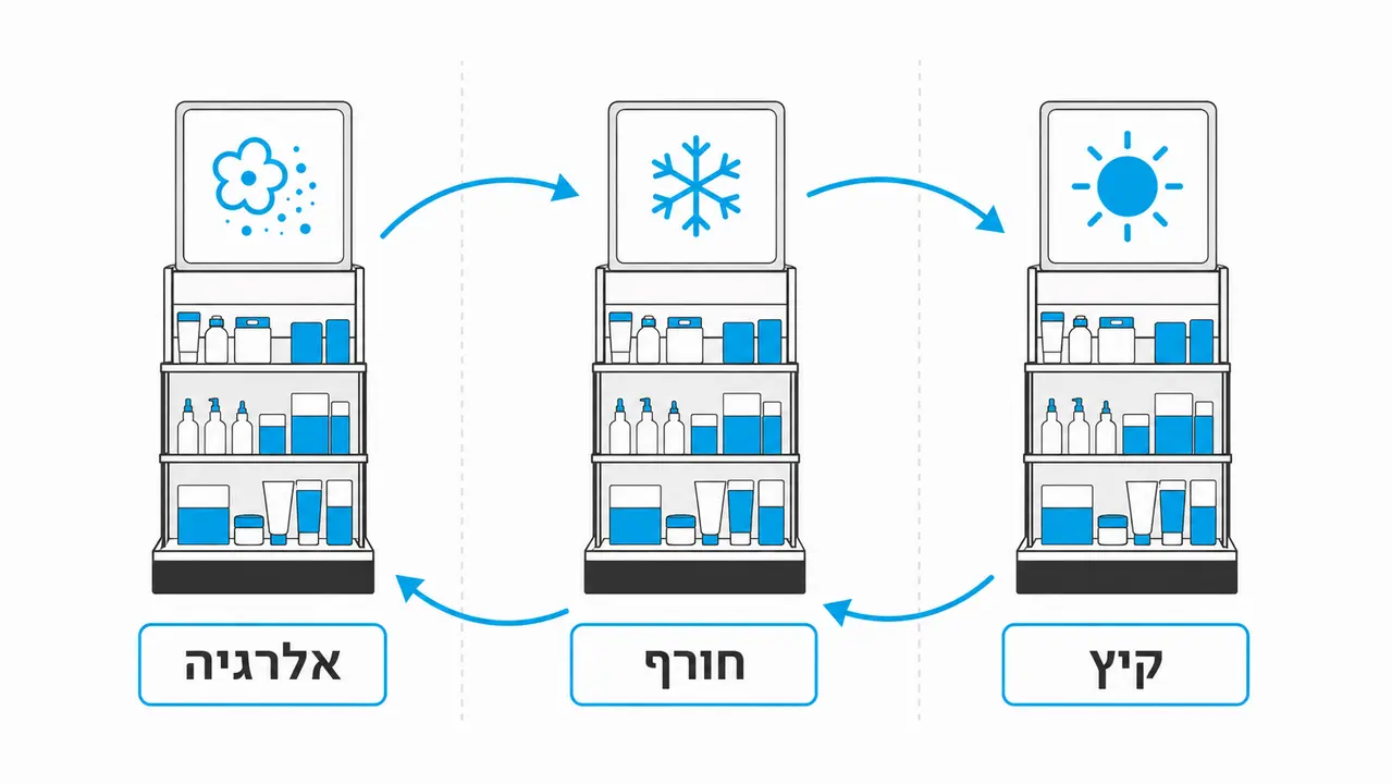 תצוגות מבצע עונתיות בבית מרקחת