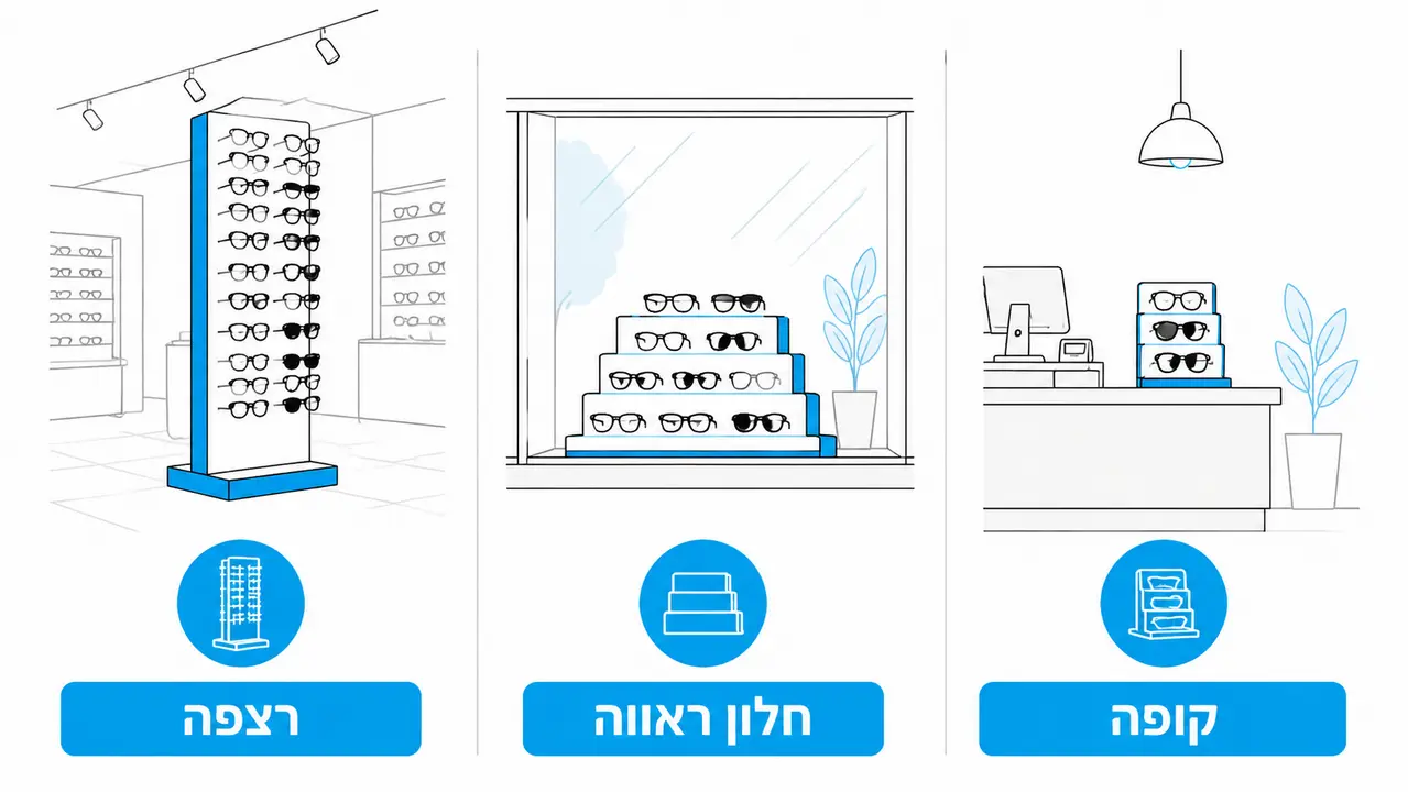 בחירת מעמד למשקפי ראייה לפי מיקום בחנות