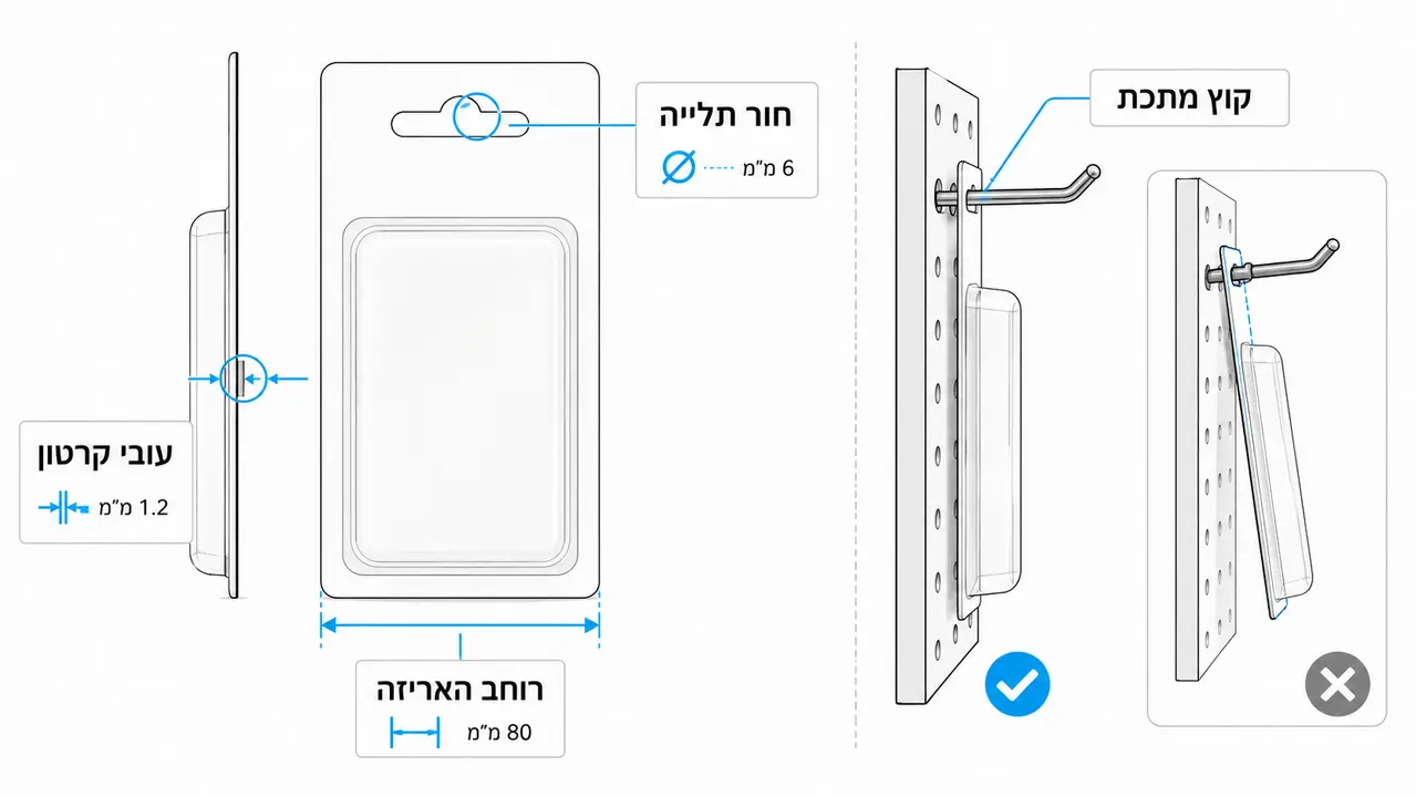 אביזרי תלייה לאריזות בליסטר