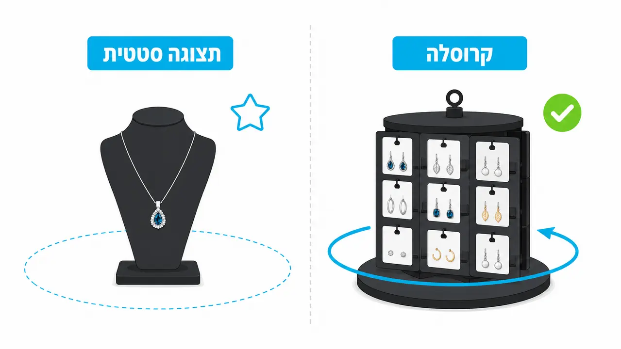סטנד מסתובב לתכשיטים, פתרון או טעות