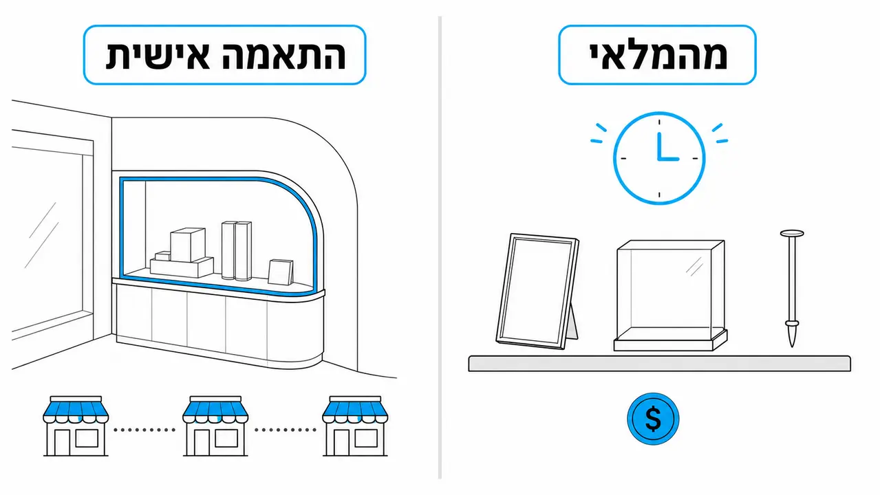 מתקן תצוגה מוכן מהמלאי או בהתאמה אישית