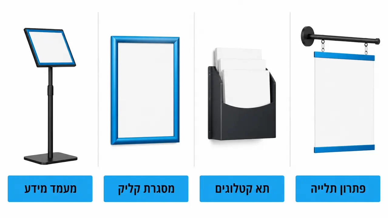 אביזרי תצוגה למלון ושילוט