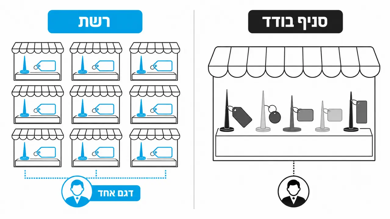 מעבר מסניף אחד לעשרות סניפים ברשת