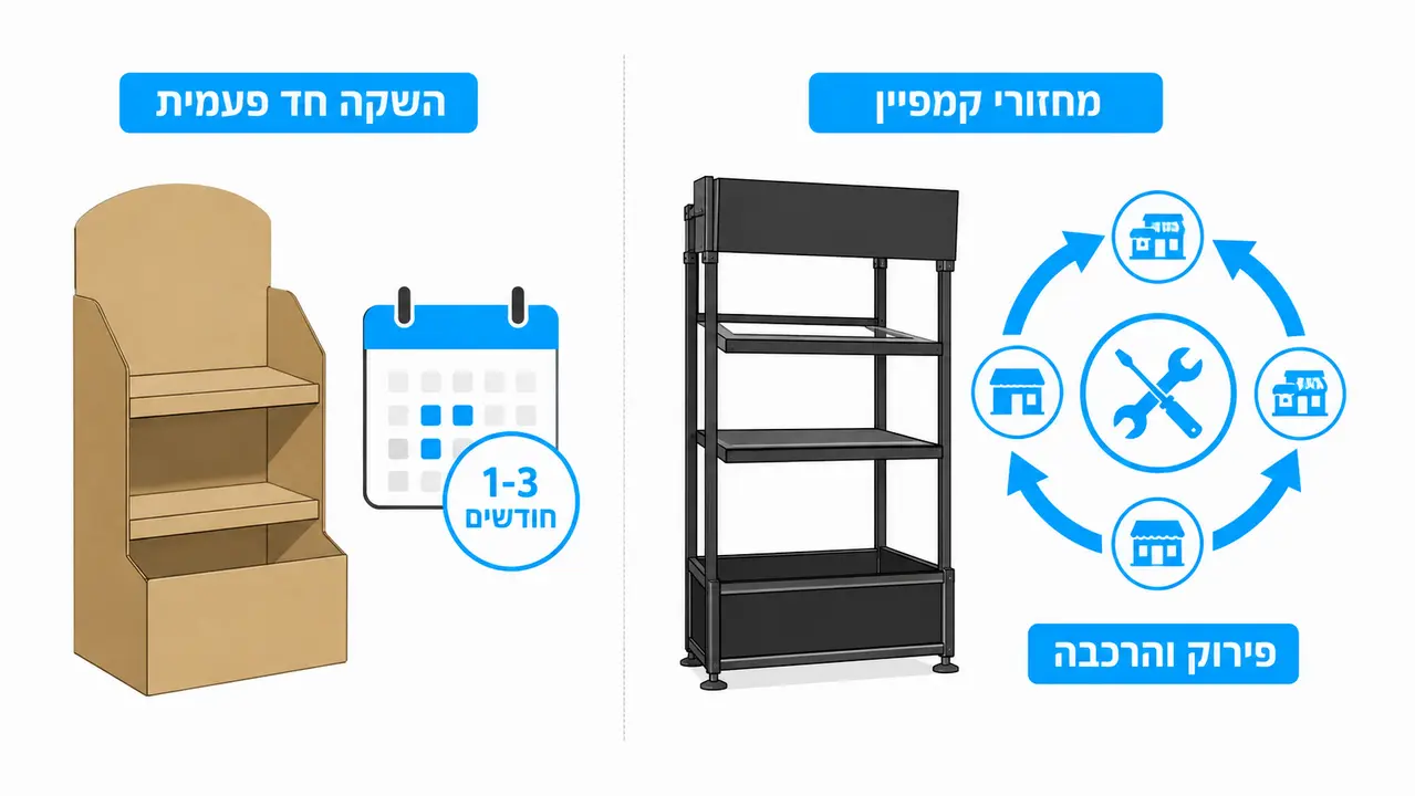 בלאי של מתקן תצוגה אחרי שנה בחנות