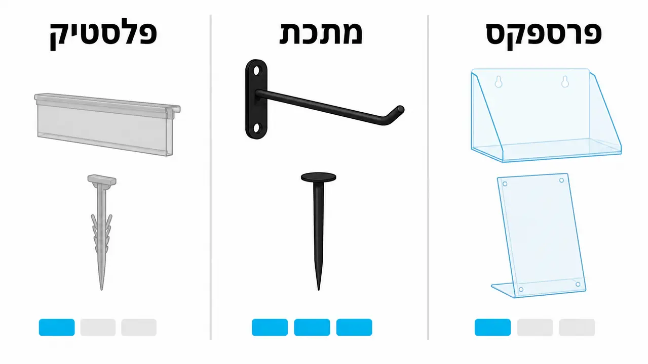 השוואת חומרים למתקני תצוגה