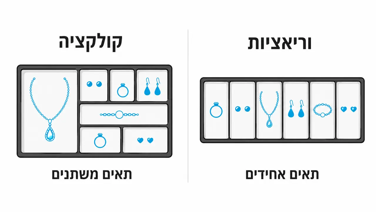 בחירת חלוקה לתאים במגש תכשיטים