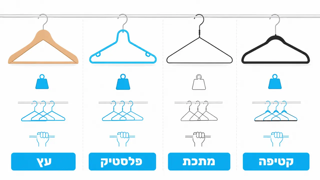 טבלת השוואה בין חומרי קולבים