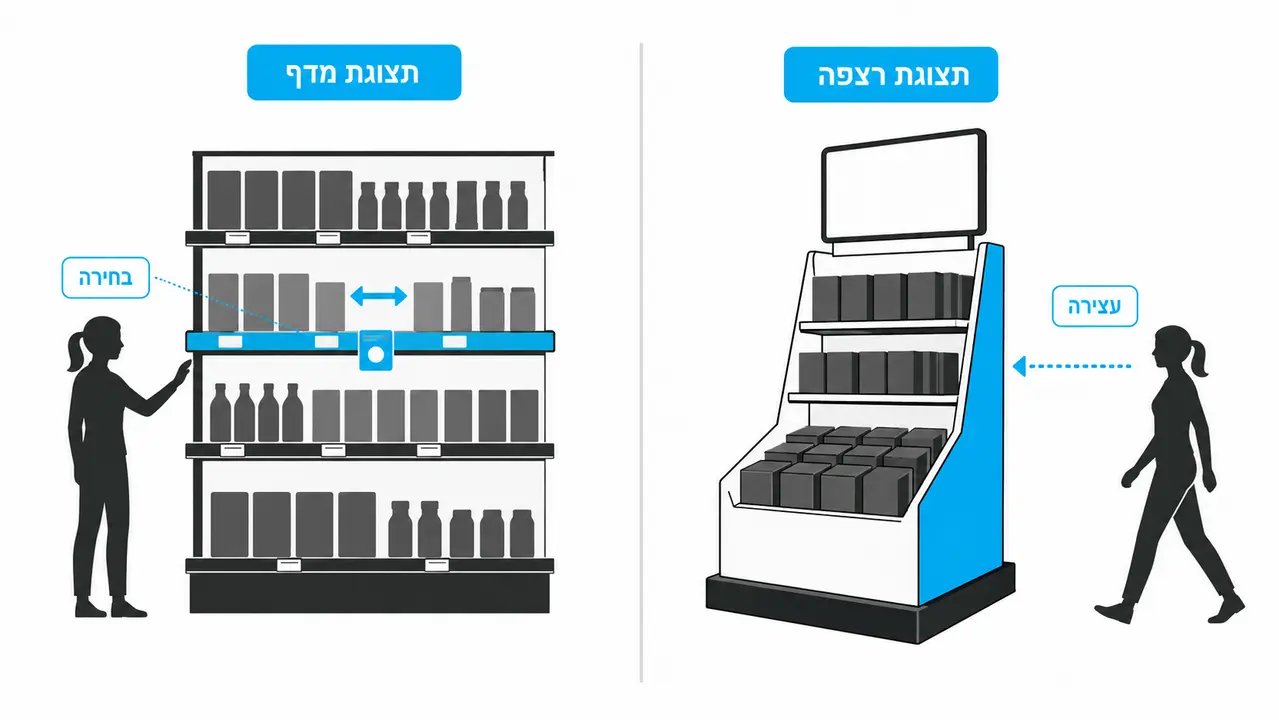 תצוגת מבצע רצפתית מול תצוגת מדף