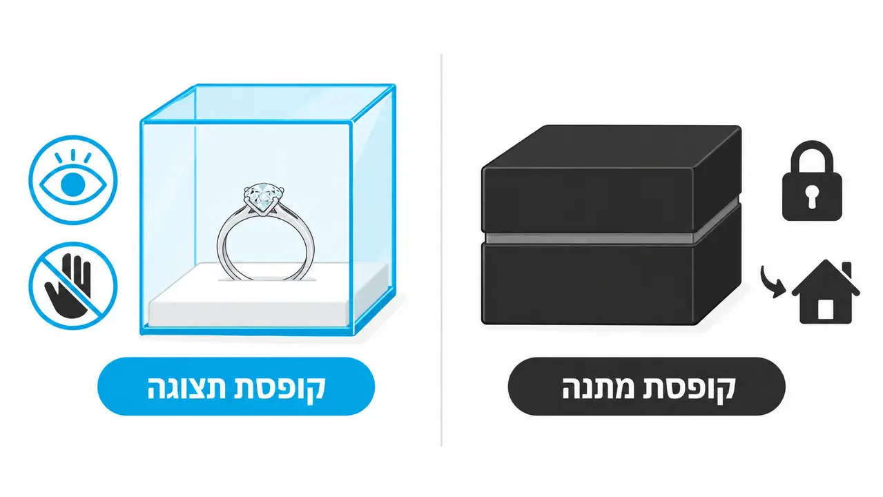 ההבדל בין קופסת מתנה סגורה לקופסת תצוגה שקופה