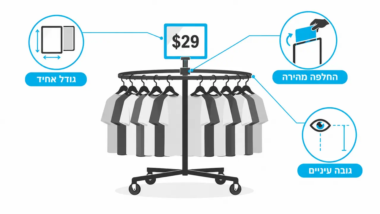 שילוט מחיר לבגדים