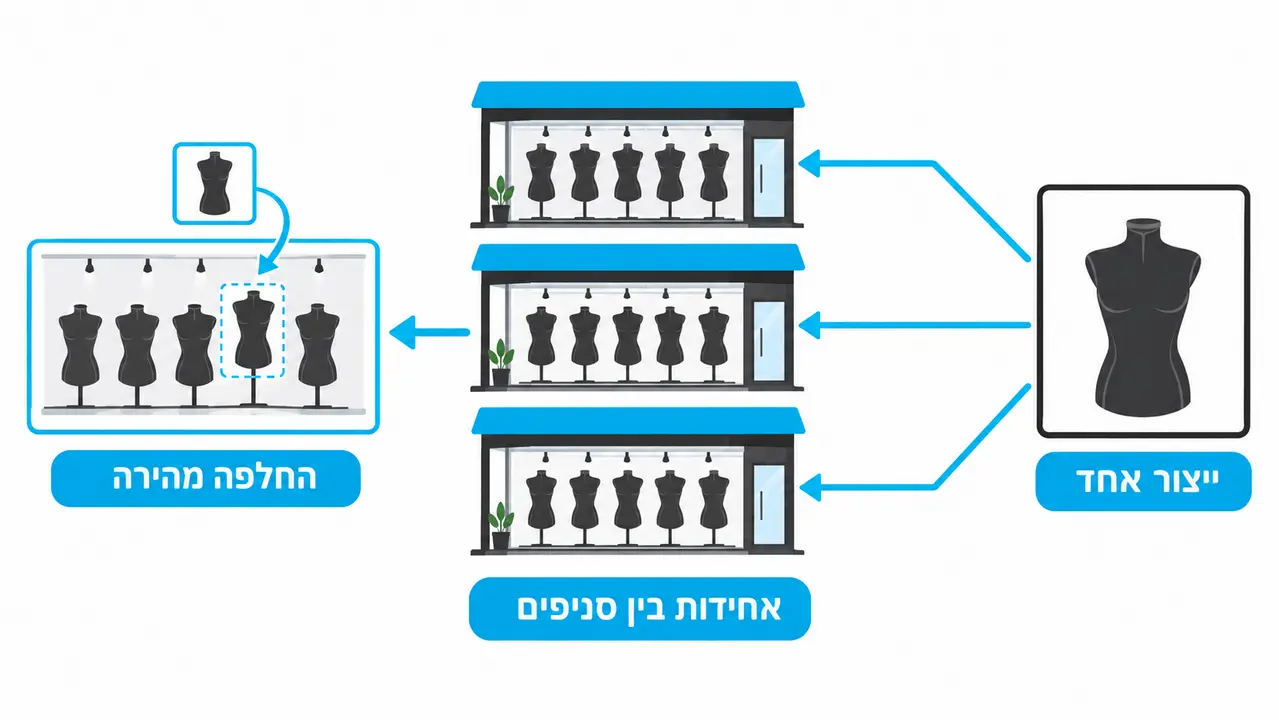 אחידות תצוגה בין עשרות סניפים