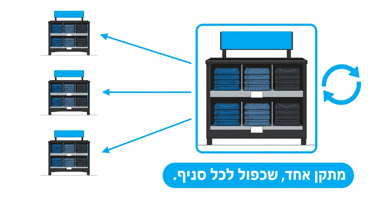 תצוגת ג'ינס אחידה ברשת סניפים