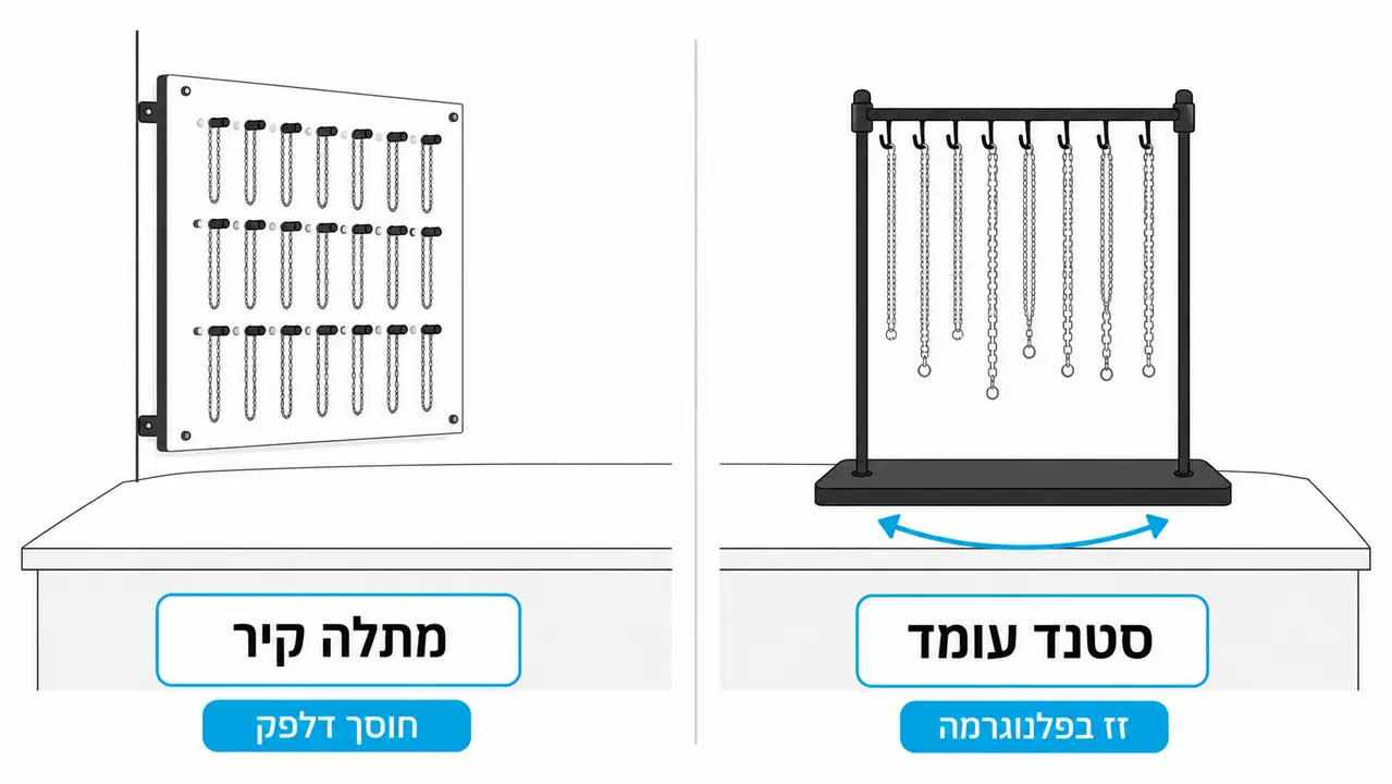 ההבדל בין סטנד שרשראות למתלה שרשראות