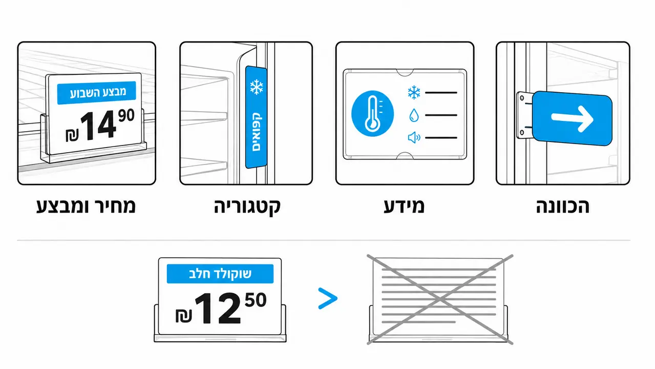 סוגי שילוט למקרר תצוגה