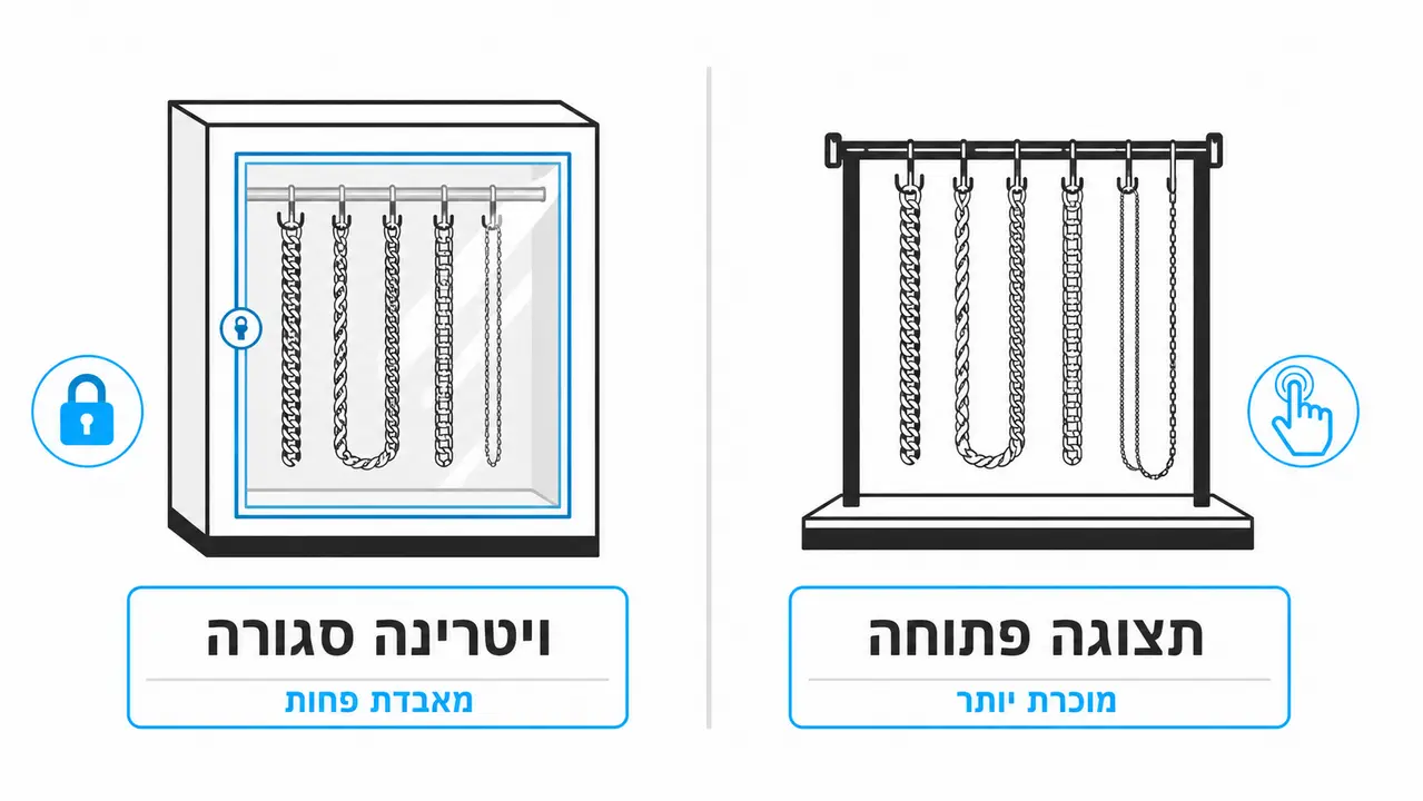 ויטרינה סגורה מול תצוגה פתוחה