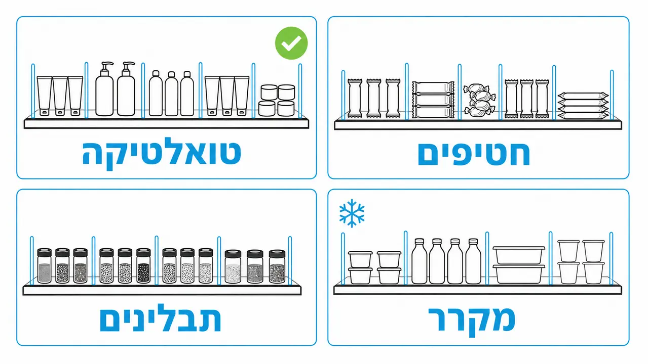 מחלקות בסופרמרקט שבהן מפרידי מדף מחזירים את ההשקעה הכי מהר