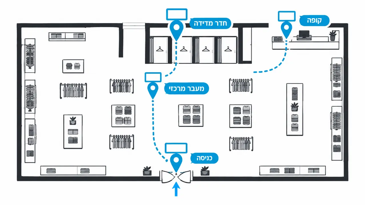 מיקום שלט מחיר לבגד בחנות