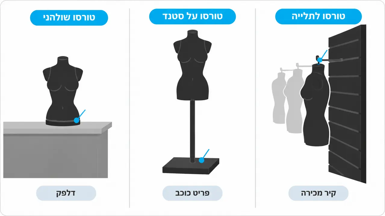טורסו לתלייה מול טורסו על סטנד