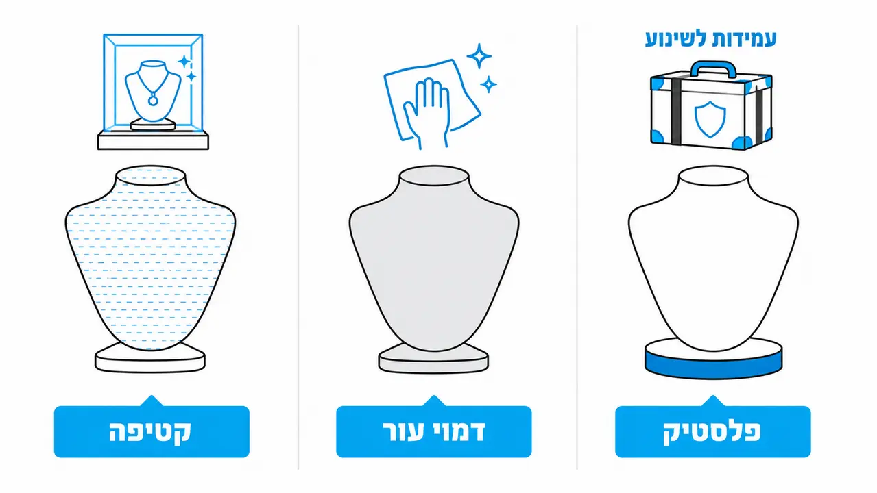 השוואה בין בובות תצוגה מקטיפה, דמוי עור ופלסטיק