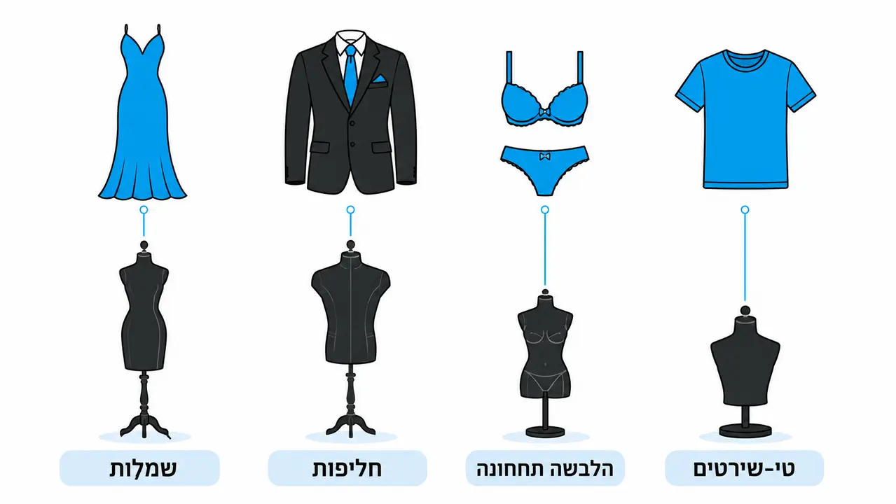 התאמת סוג בובת התצוגה לקטגוריית הבגדים