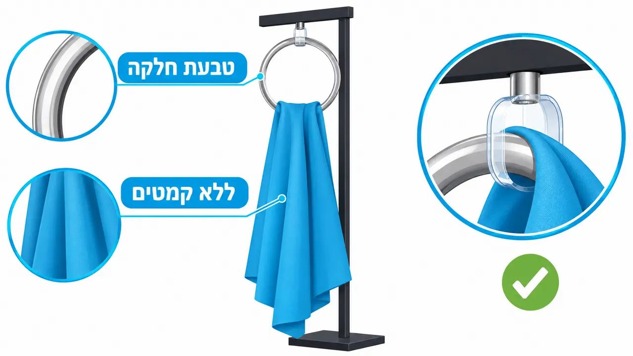 תצוגת צעיפים השומרת על איכות הבד