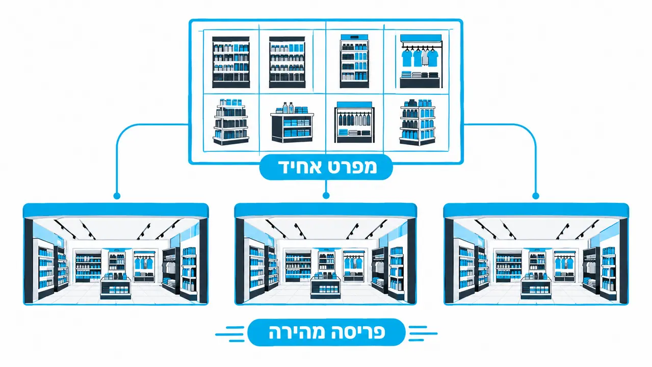 פריסת מתקני תצוגה אחידה ברשת קמעונאית מרובת סניפים