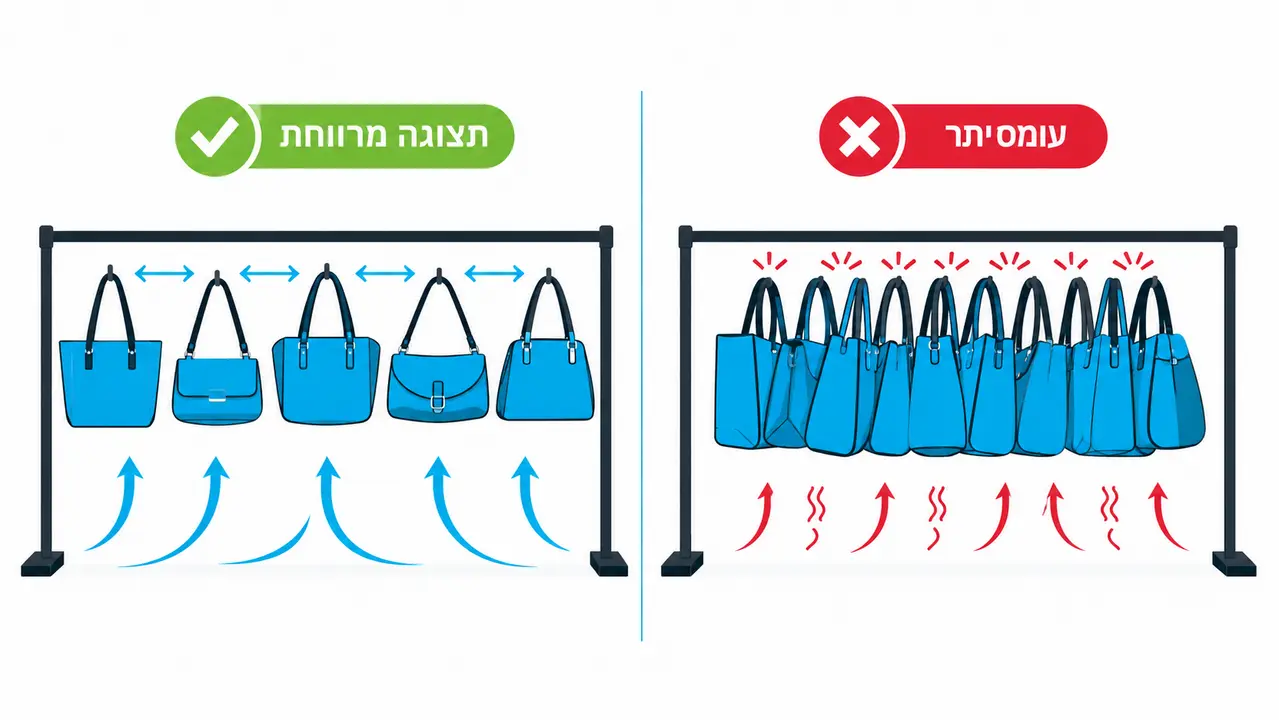 העמסת יתר של תיקים על זרוע תלייה