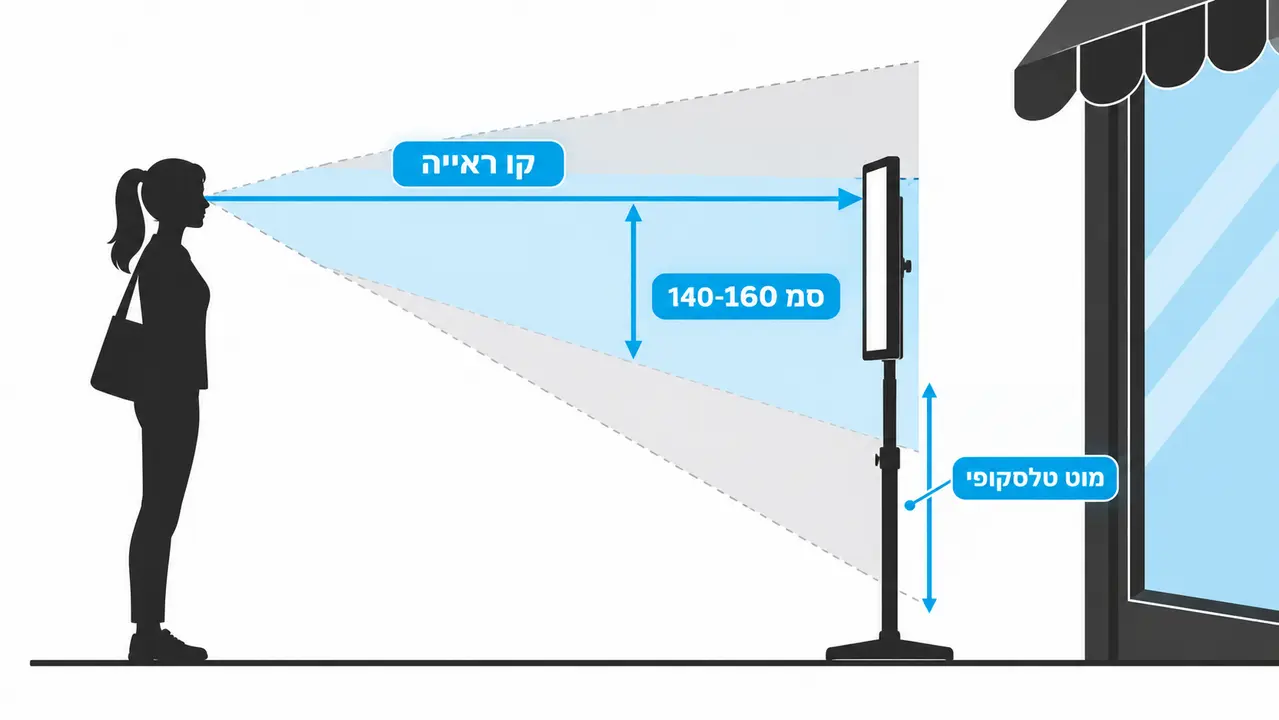 שילוט הממוקם בגובה שגוי בחזית חנות