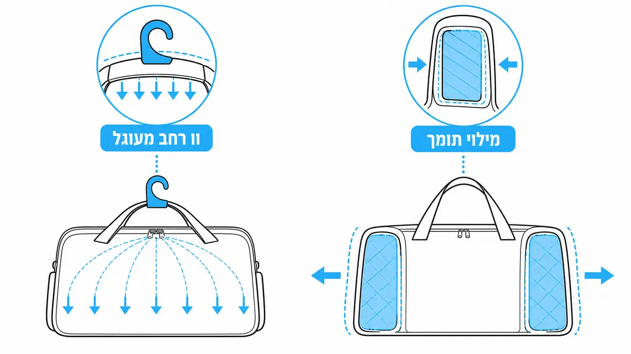 שחיקת רצועות וקריסת דפנות של תיקים בתצוגה פתוחה